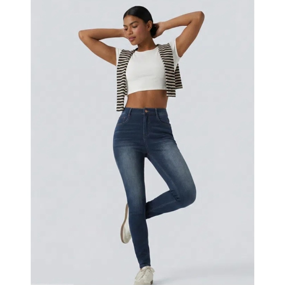 NWT Halara Flex High Waisted Casual Skinny Jeans with Pockets Medium Tall